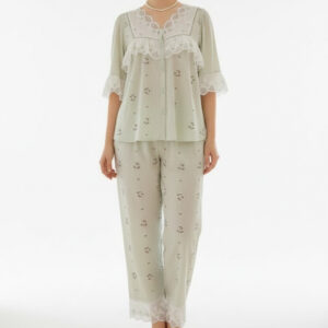 2026 Summer Floral Lace Pajamas, Plus Size Loose Princess Style Homewear for Ladies