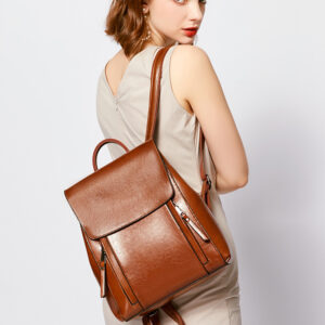 2026 New Style Women Backpack, Top-Grain Cow Leather, Multi-functional Backpack